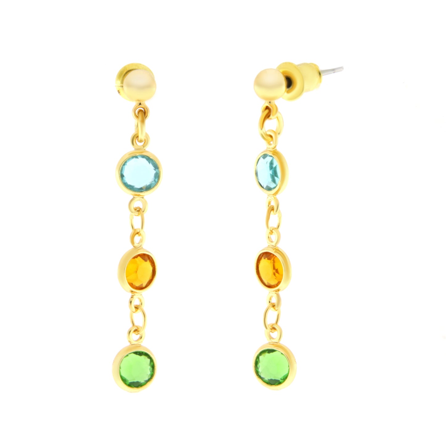 Orecchini in Metallo con cristalli multicolor