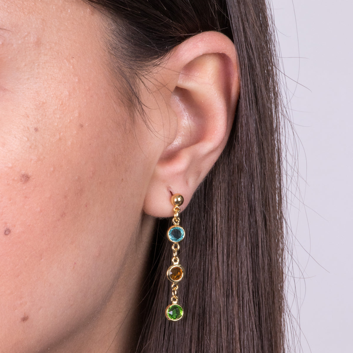 Orecchini in Metallo con cristalli multicolor