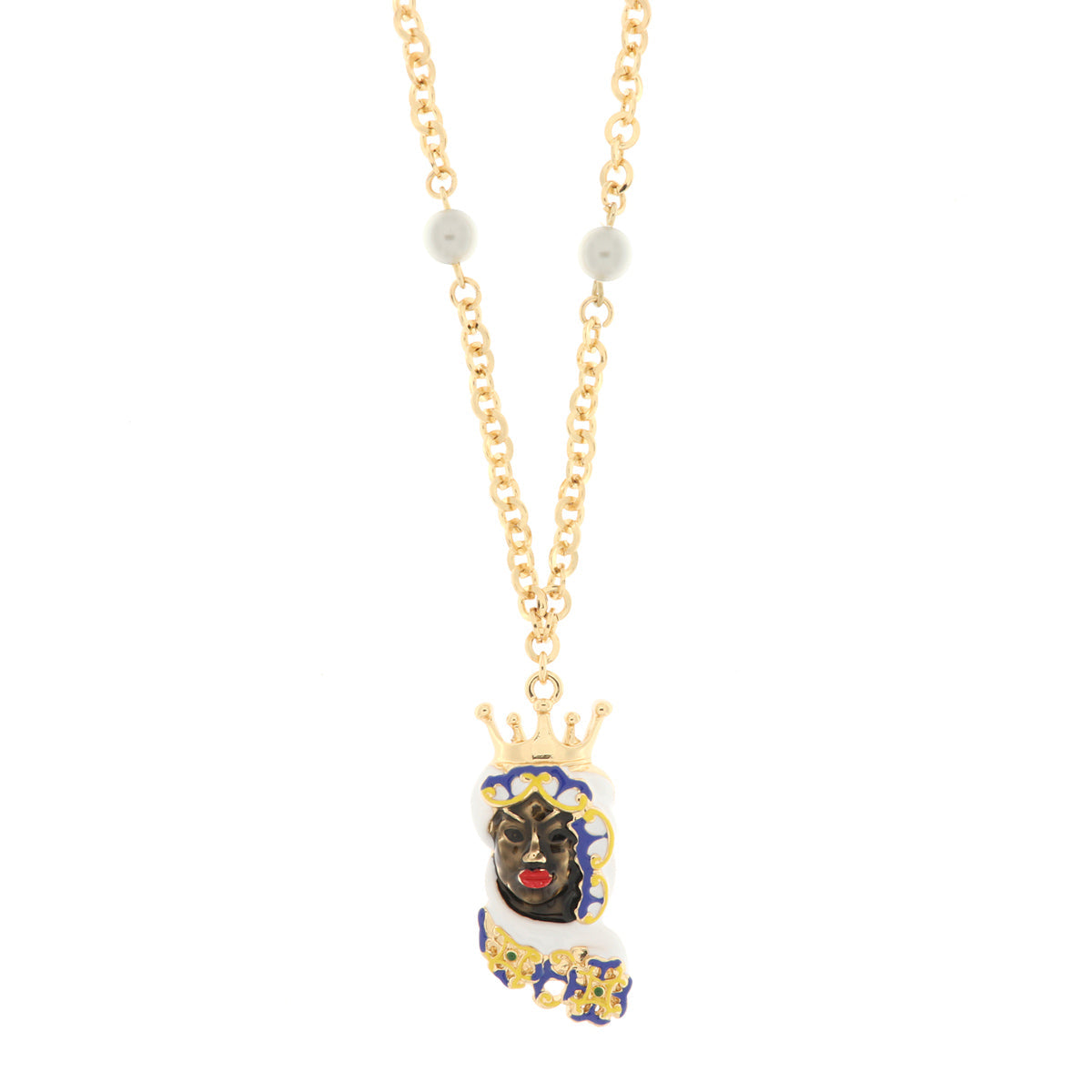 Collana in Metallo con testa di moro siciliana