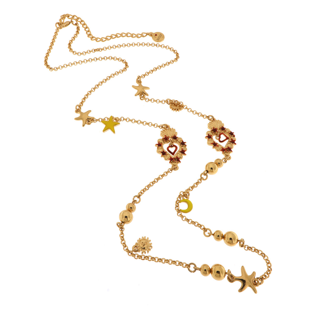 Collana in Metallo con cuori sacri e stelle