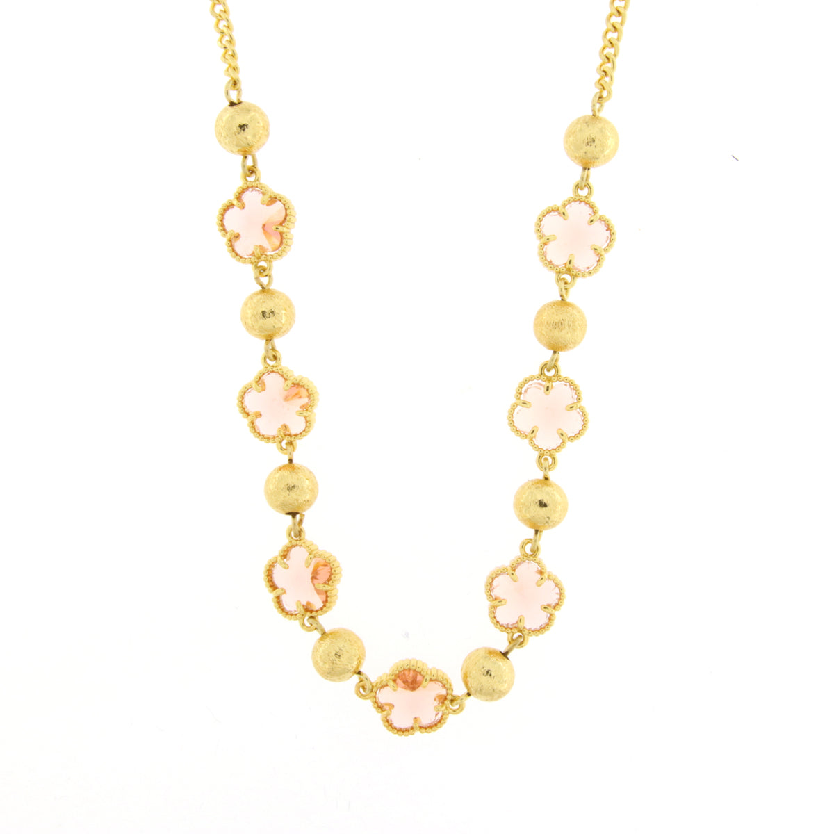 Collana in Metallo con fiori rosa