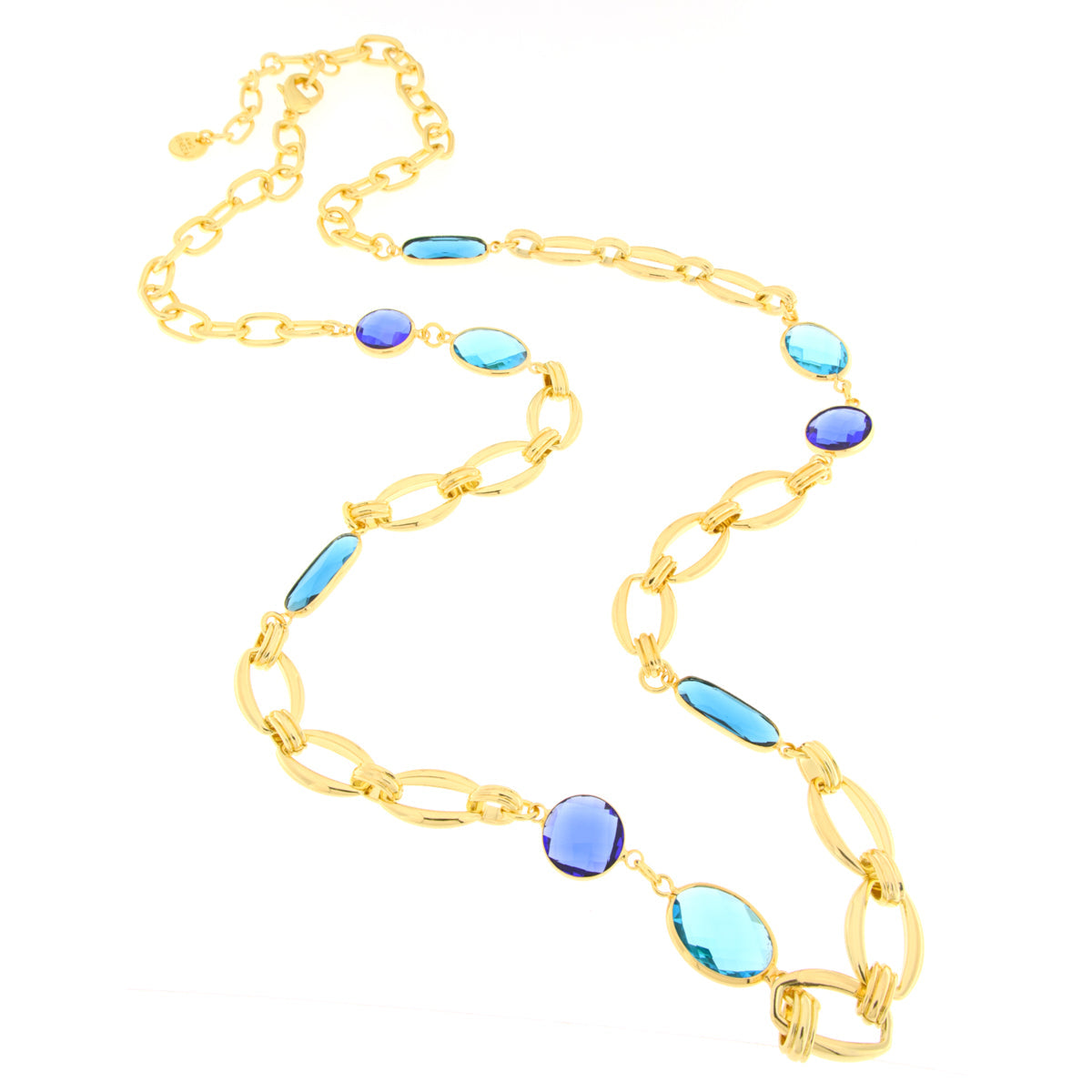 Collana in Metallo con cristalli blu