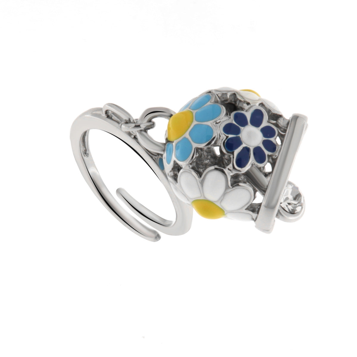 Campella Capri metal ring with flowers