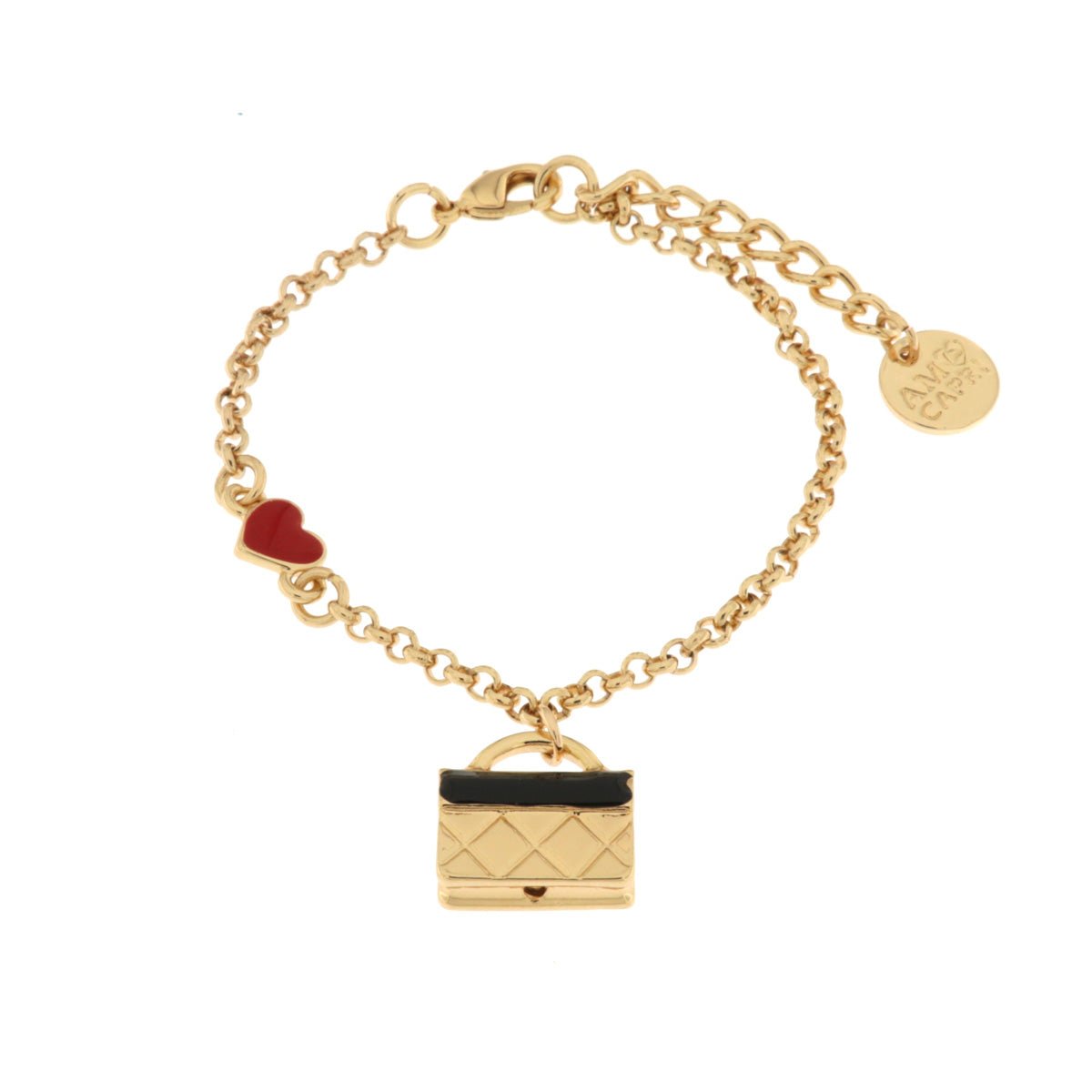 Bracciale in Metallo con borsa nera