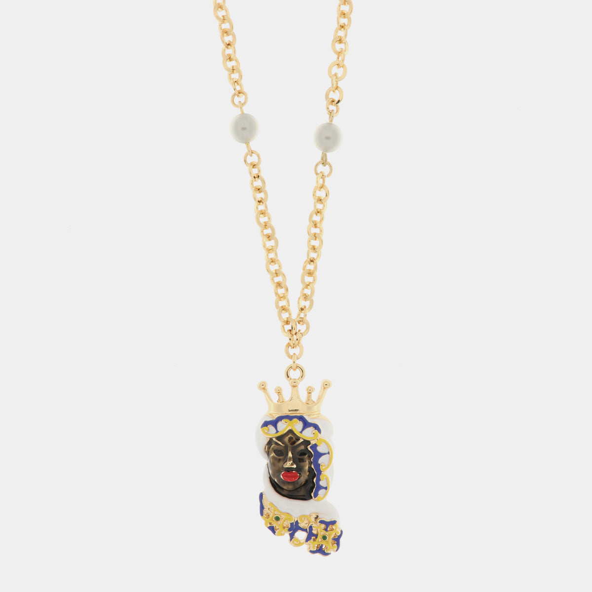Collana in Metallo con testa di moro siciliana