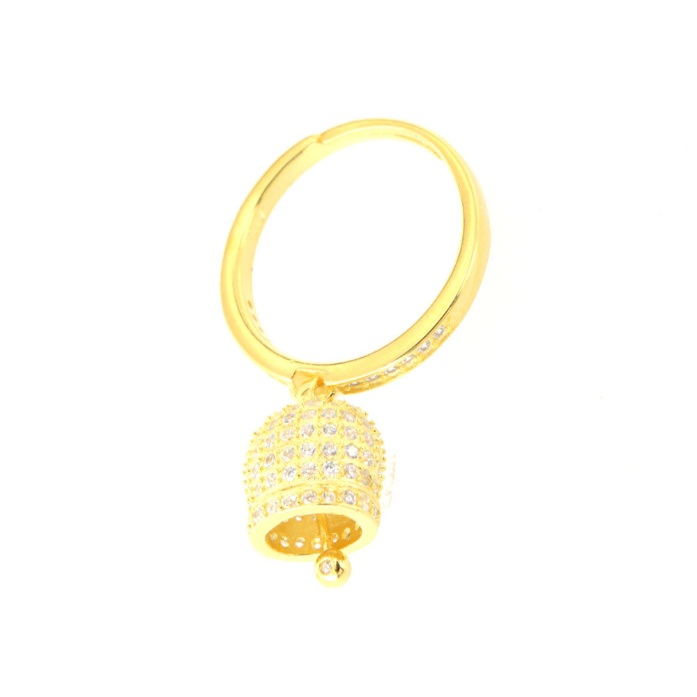 925 silver ring with charming bilge mprezing by cubic zirconi