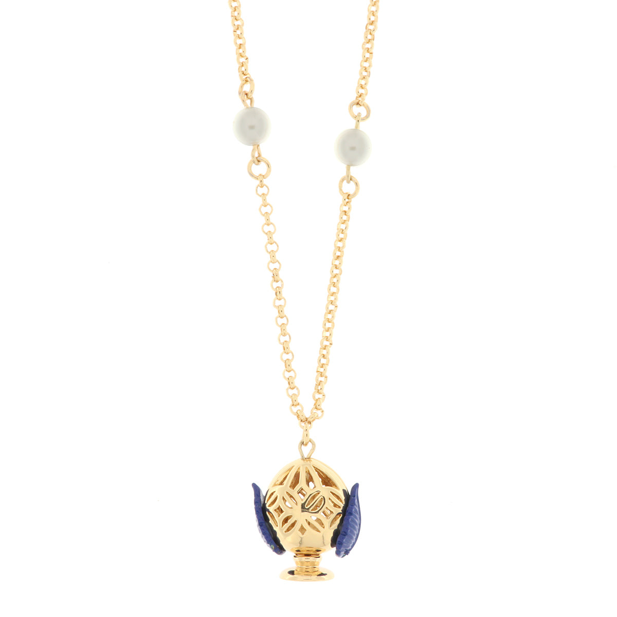 Metal necklace with Apulian pumo