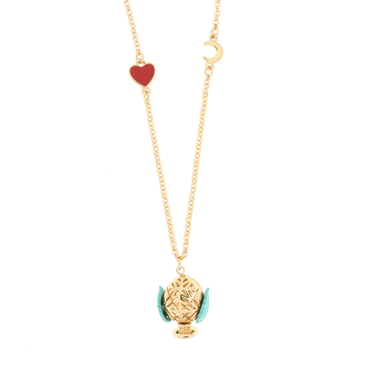 Metal necklace with Apulian pumo