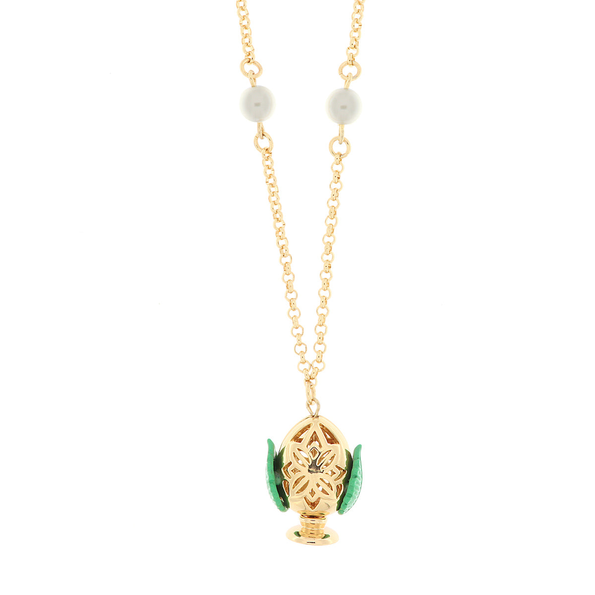 Metal necklace with Apulian pumo