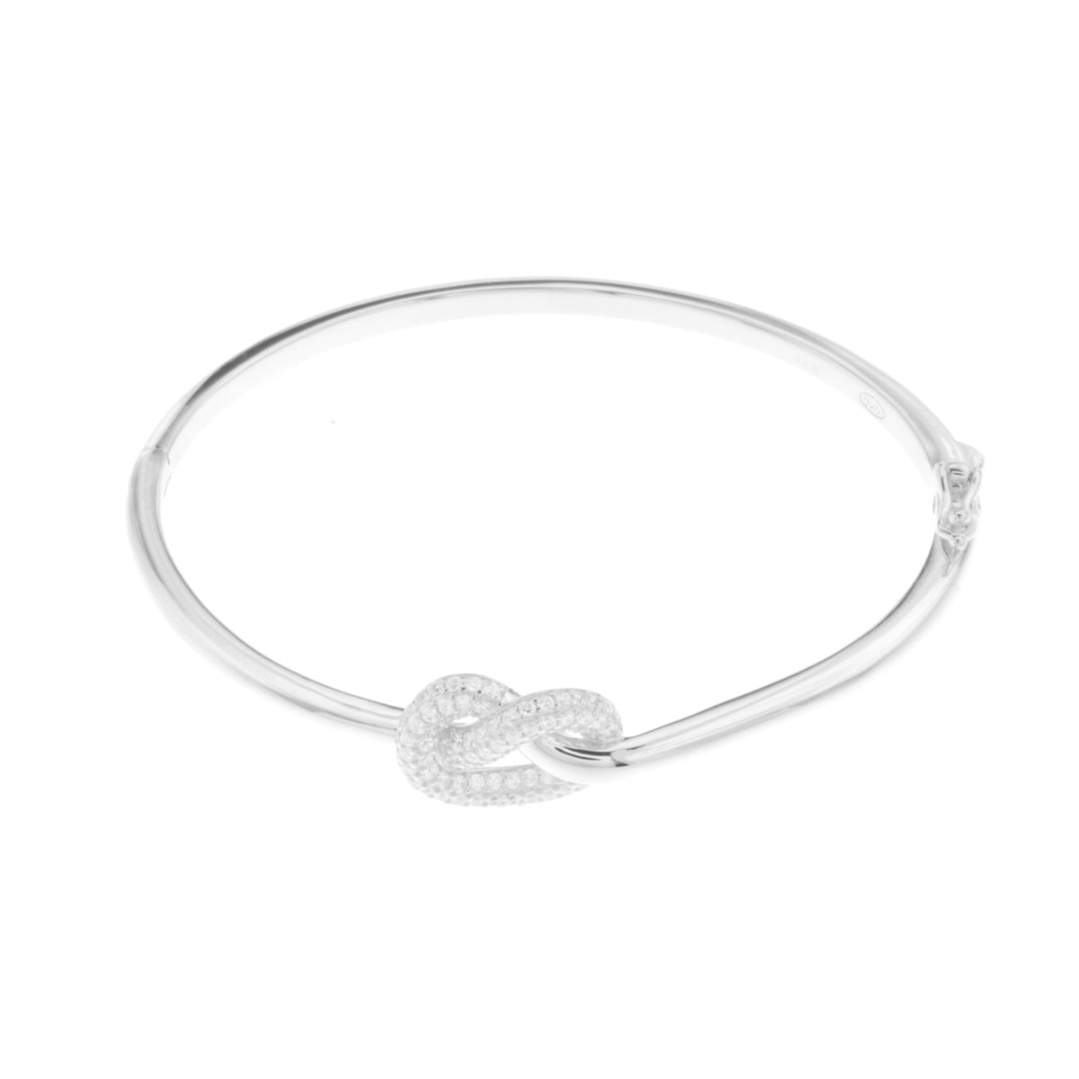 Bracciale in Argento 925 con nodo centrale impreziosito da zirconi bianchi
