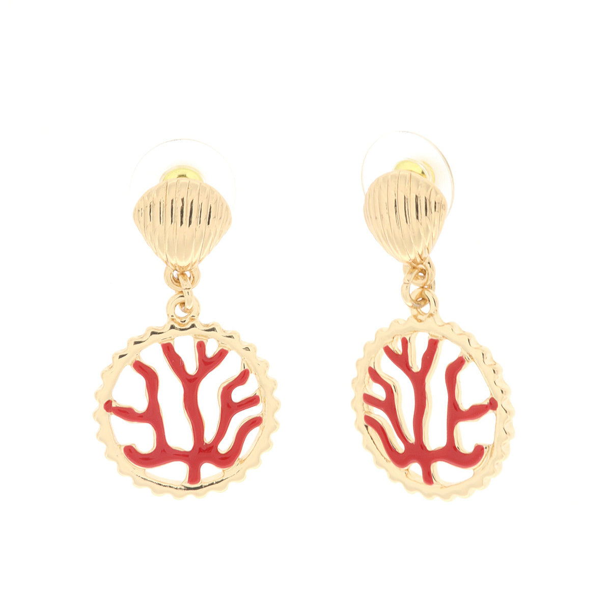 Orecchini in Metallo con corallo rosso