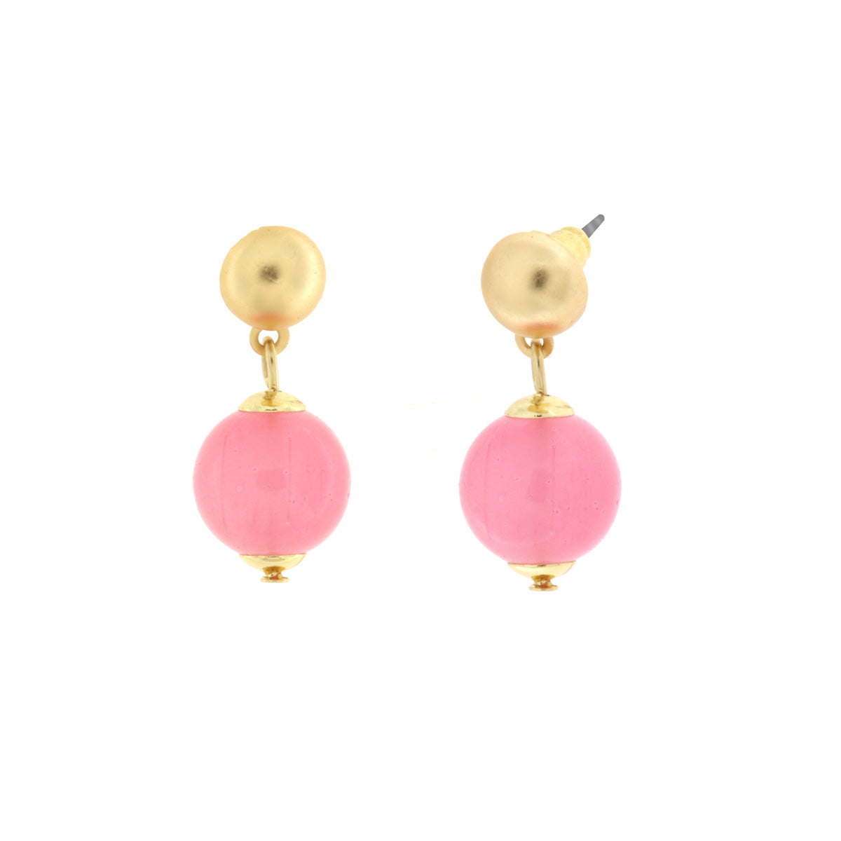 Orecchini in Metallo con cristlli rosa pendenti