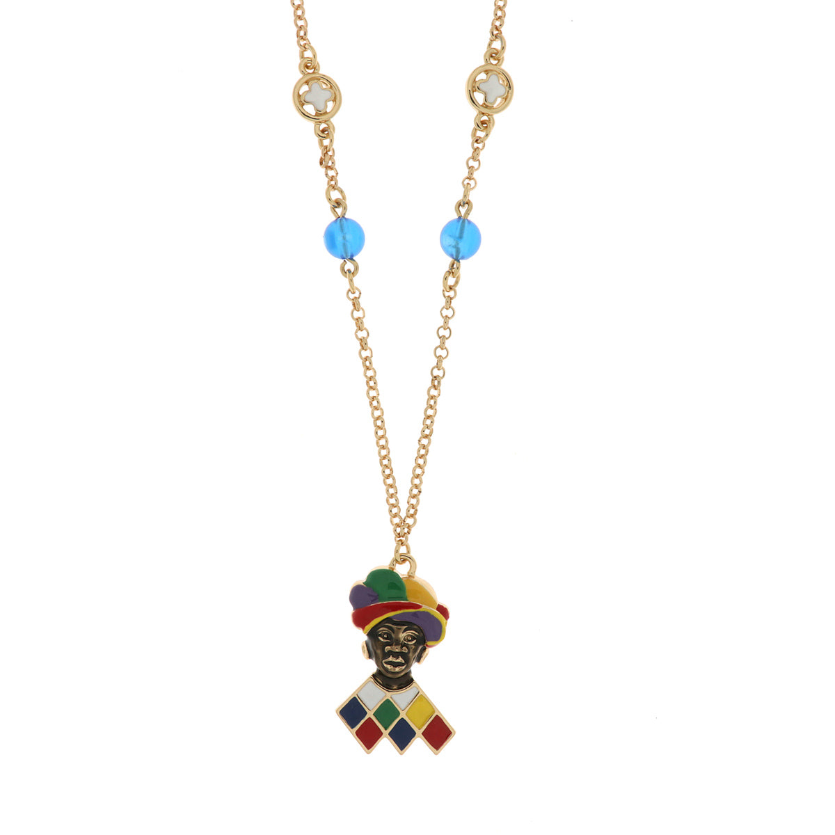 Collana in Metallo moretto di Venezia con zirconi
