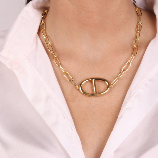 Collana in Metallo a catena con simbolo centrale