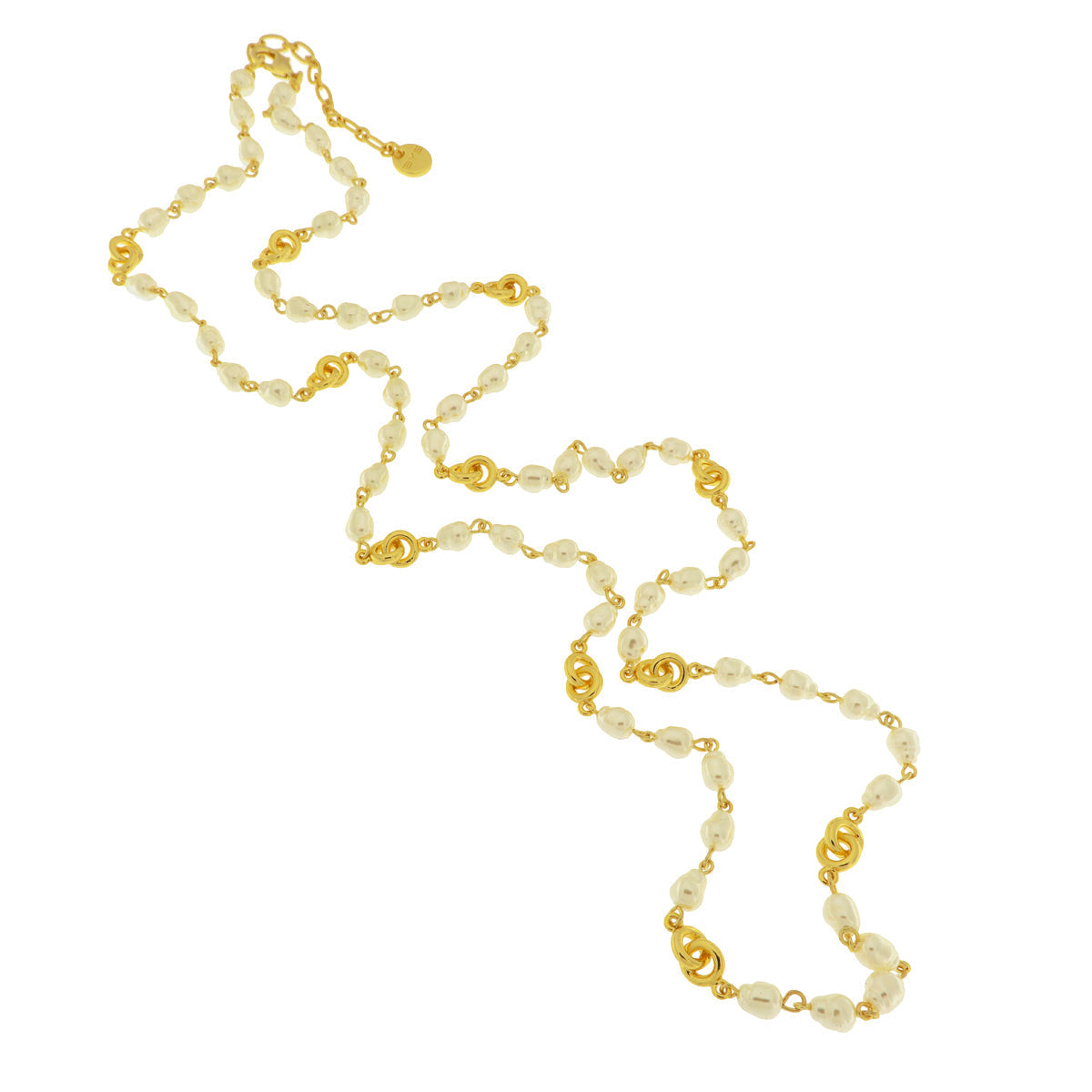 Collana in Metallo con perle e simboli intrecciati
