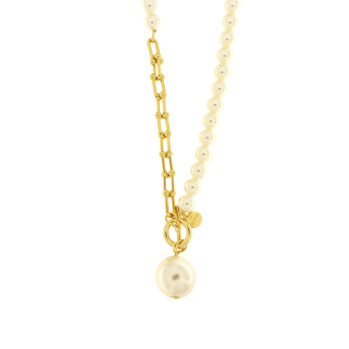 Collana in Metallo con ciondolo centrale a forma di perla
