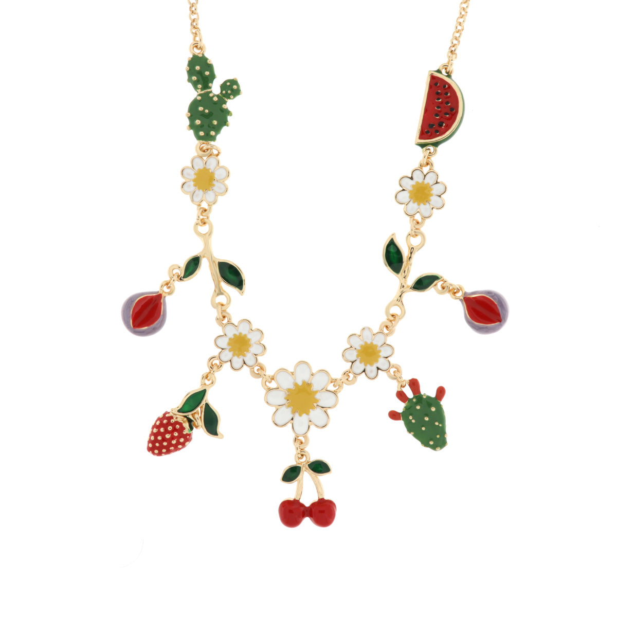 Collana in Metallo girocollo con ciondoli frutta pendenti