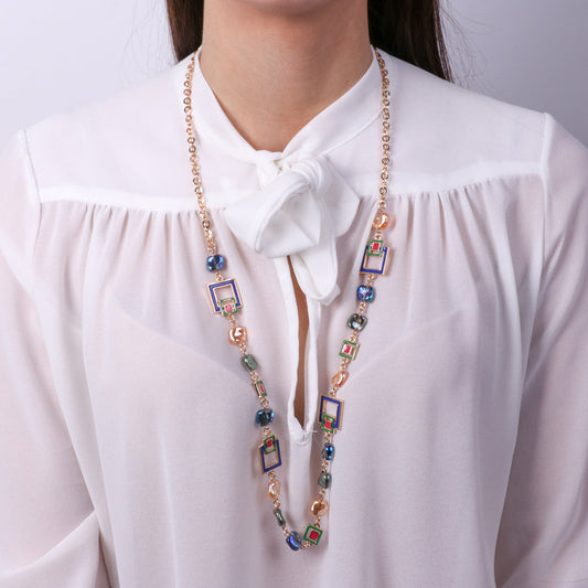 Collana in Metallo con cristalli ispirati al vetro di Murano