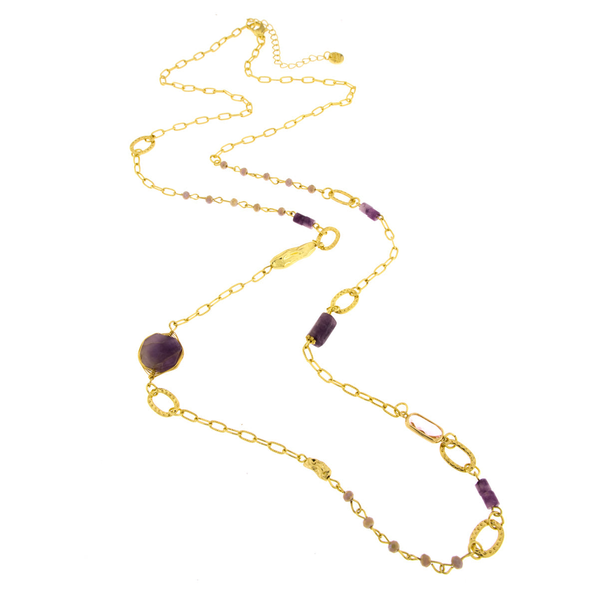 Collana in Metallo con cristalli viola