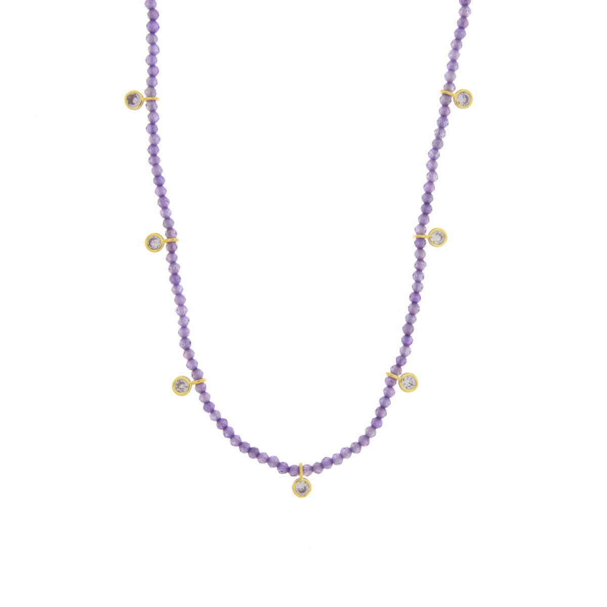 Collana in Metallo con pietre viola e zirconi
