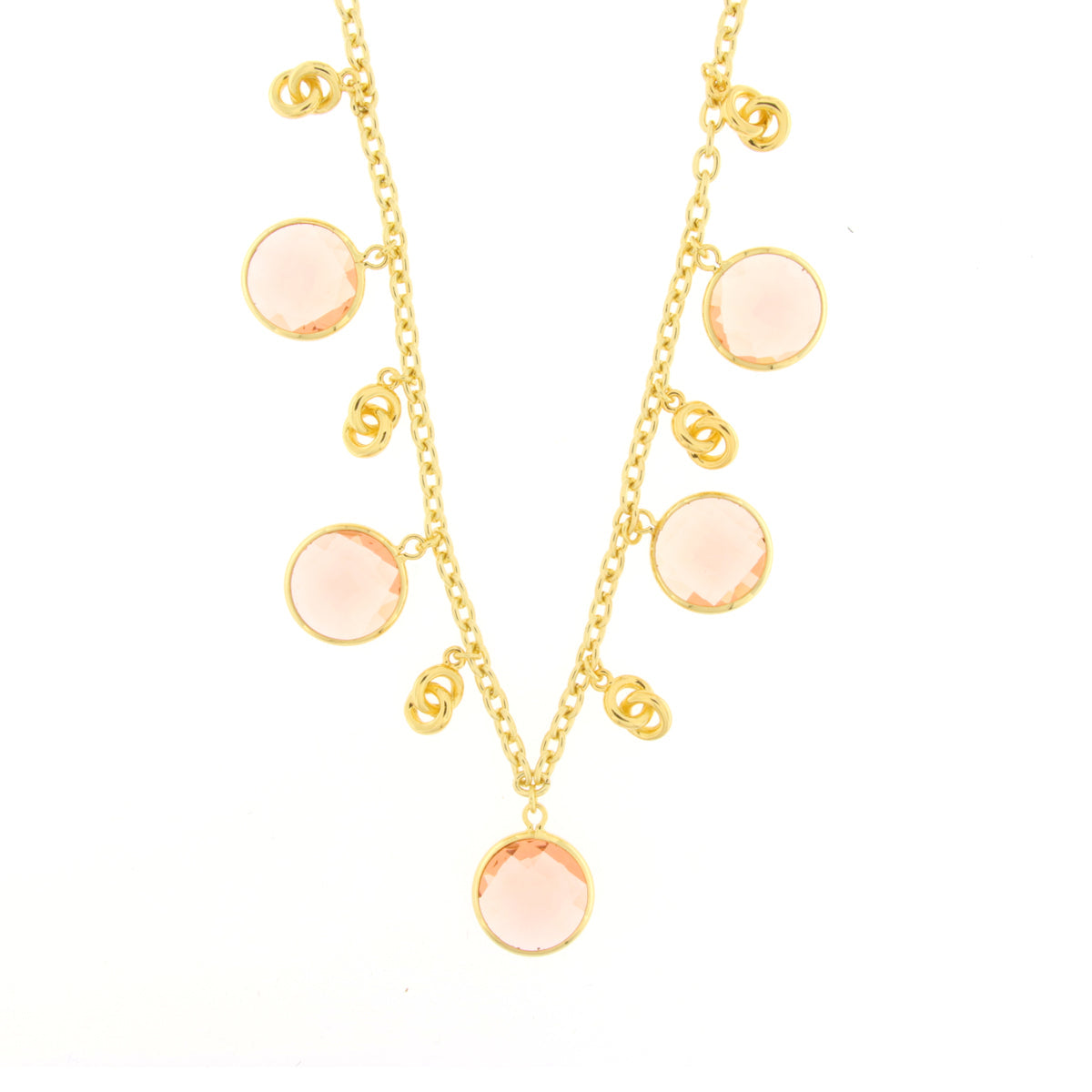 Collana in Metallo con cristalli rosa