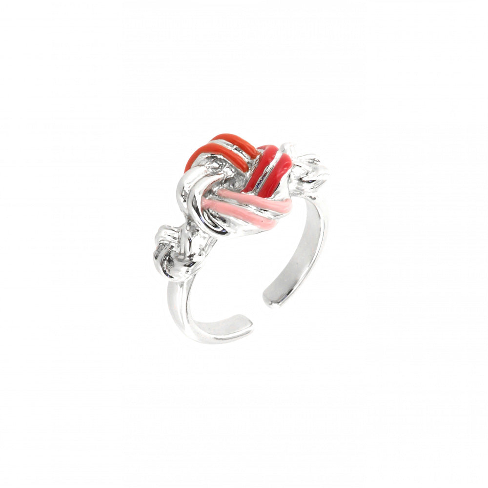 Anello in Metallo  con nodo bicolore