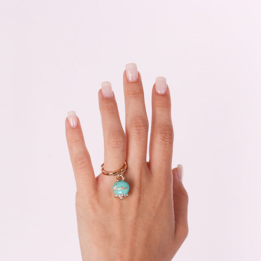 Anello in Metallo con campanella verde