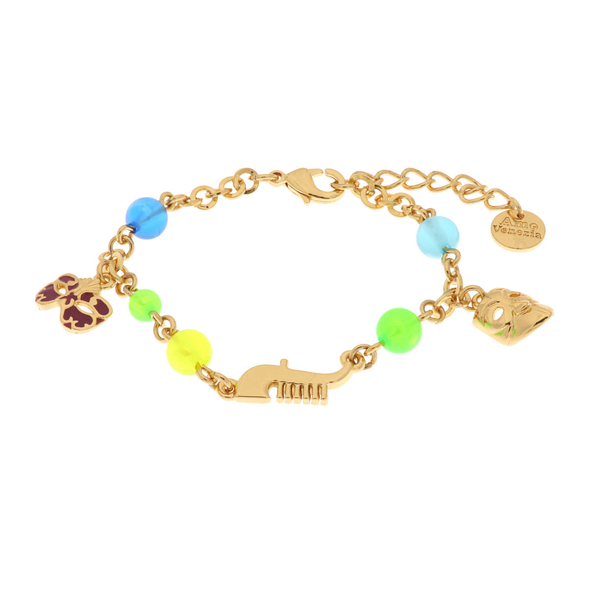Bracciale in Metallo con maschere veneziane