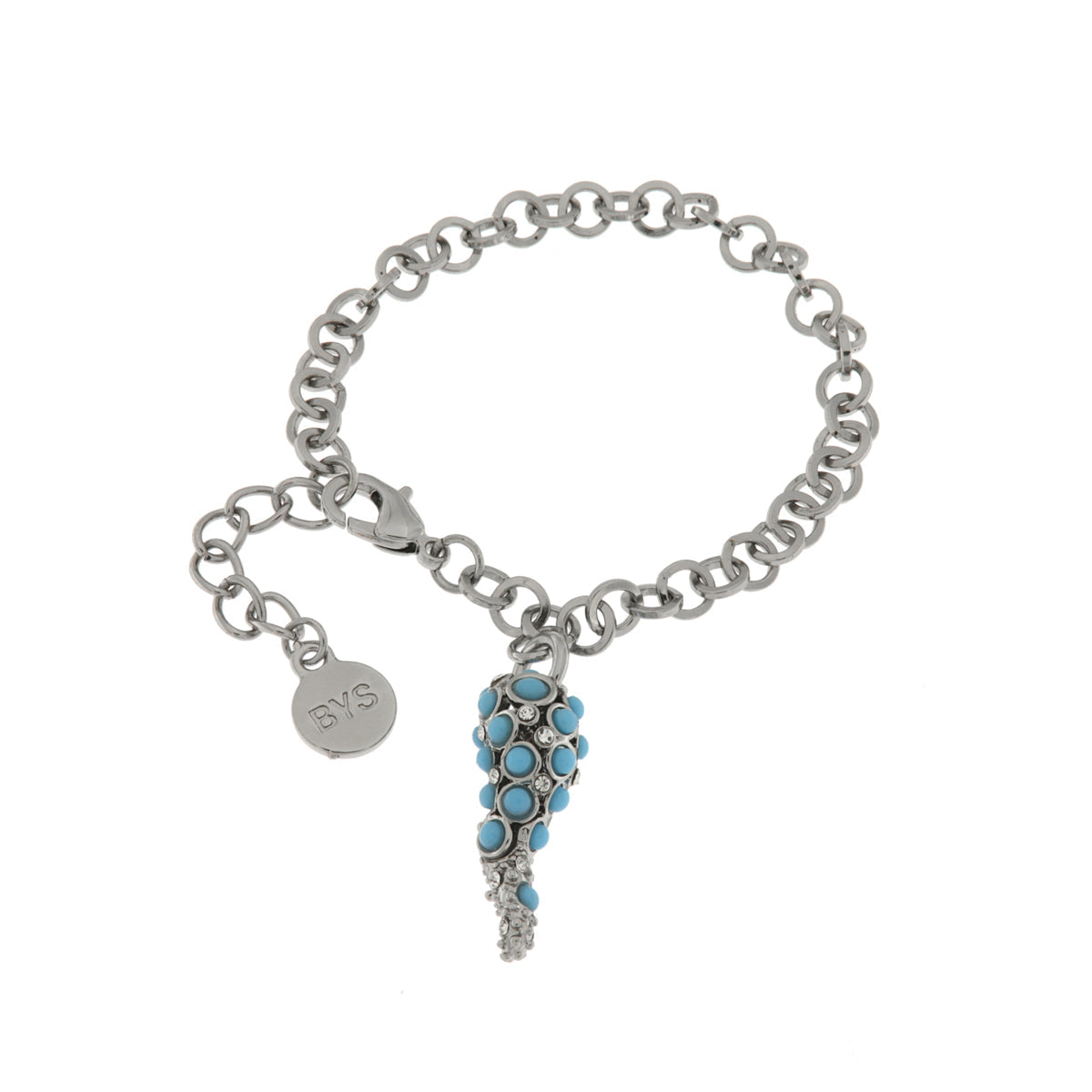 Bracciale in Metallo con corno centrale e cristalli