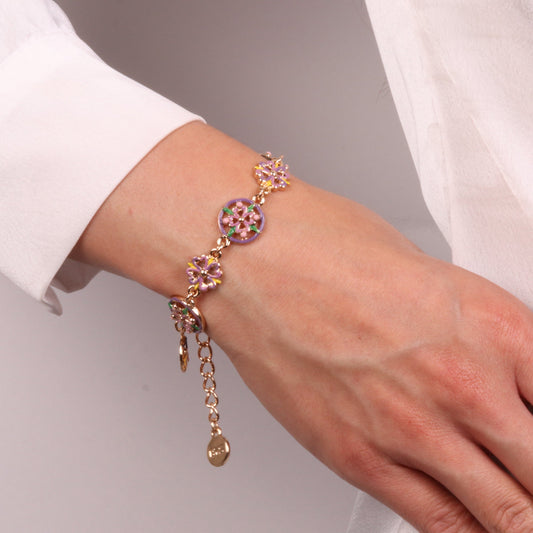 Bracciale in Metallo con maioliche colorate