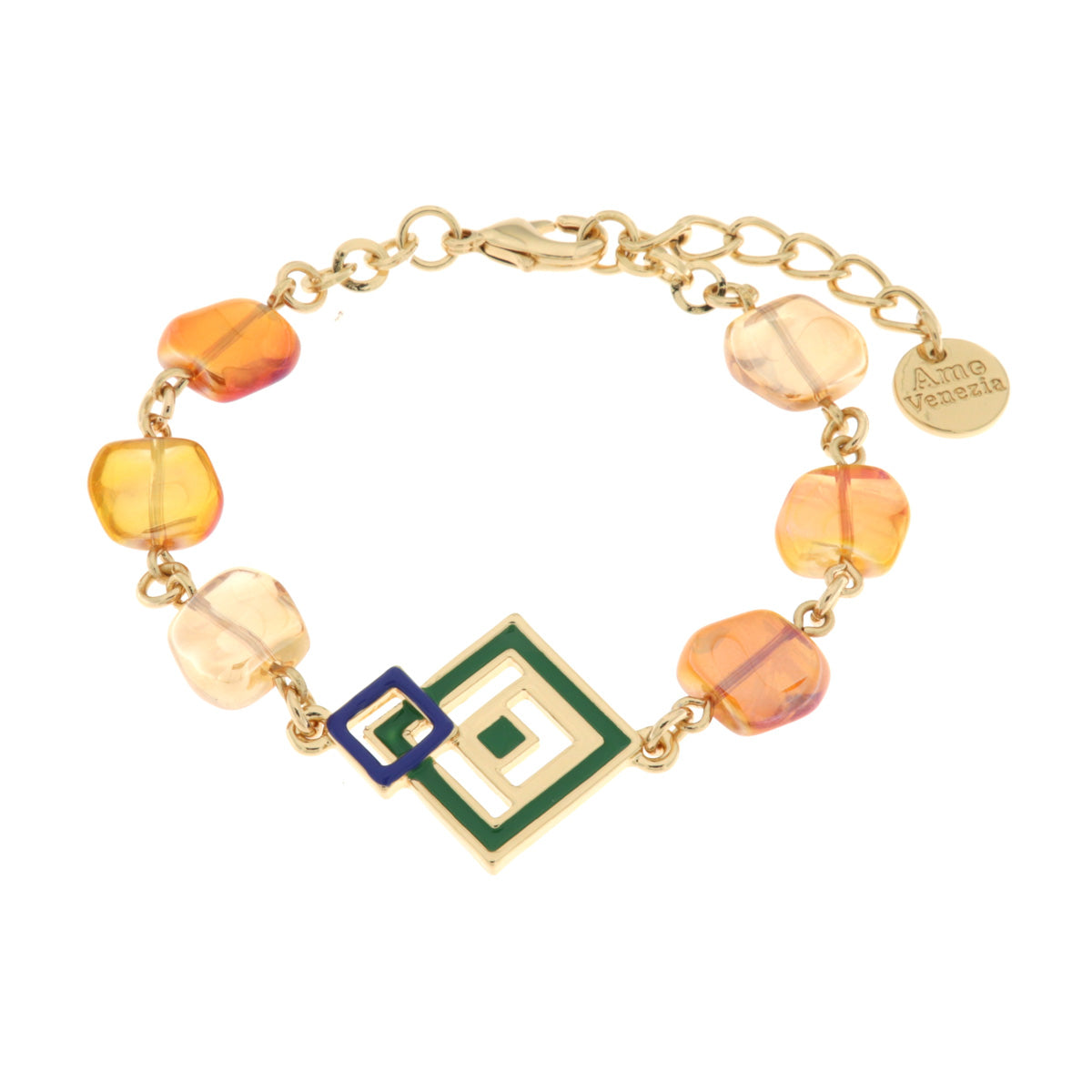 Bracciale in Metallo con cristalli ispirati al vetro di Murano
