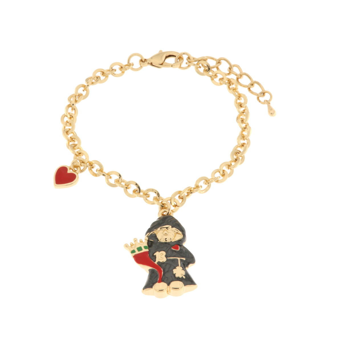 Bracciale in Metallo con munaciello e cornetto