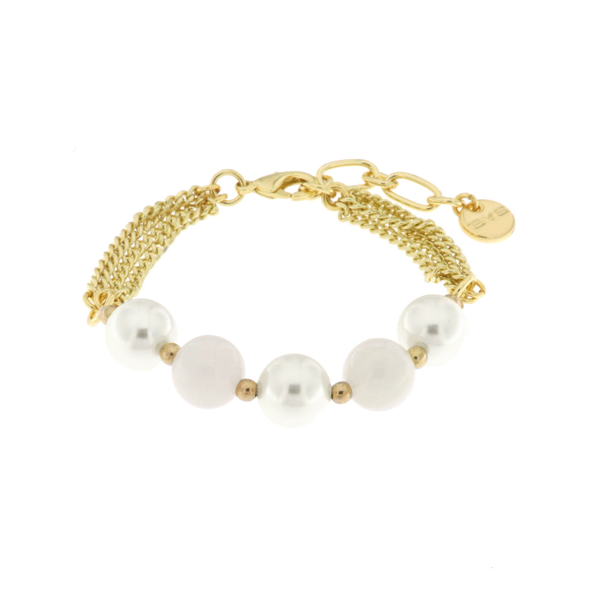Bracciale in Metallo con perle e strass