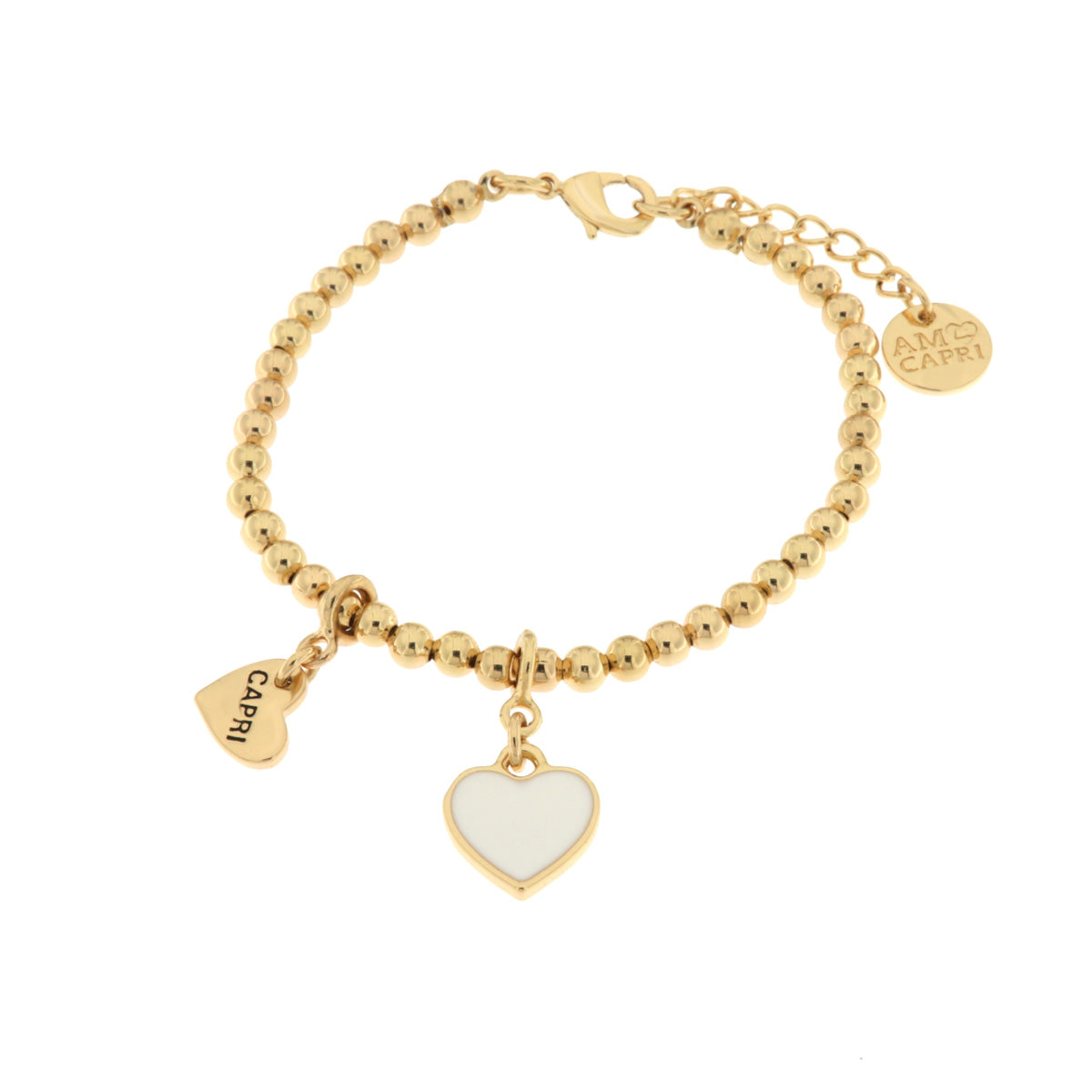 Bracciale in Metallo con cuore bianco