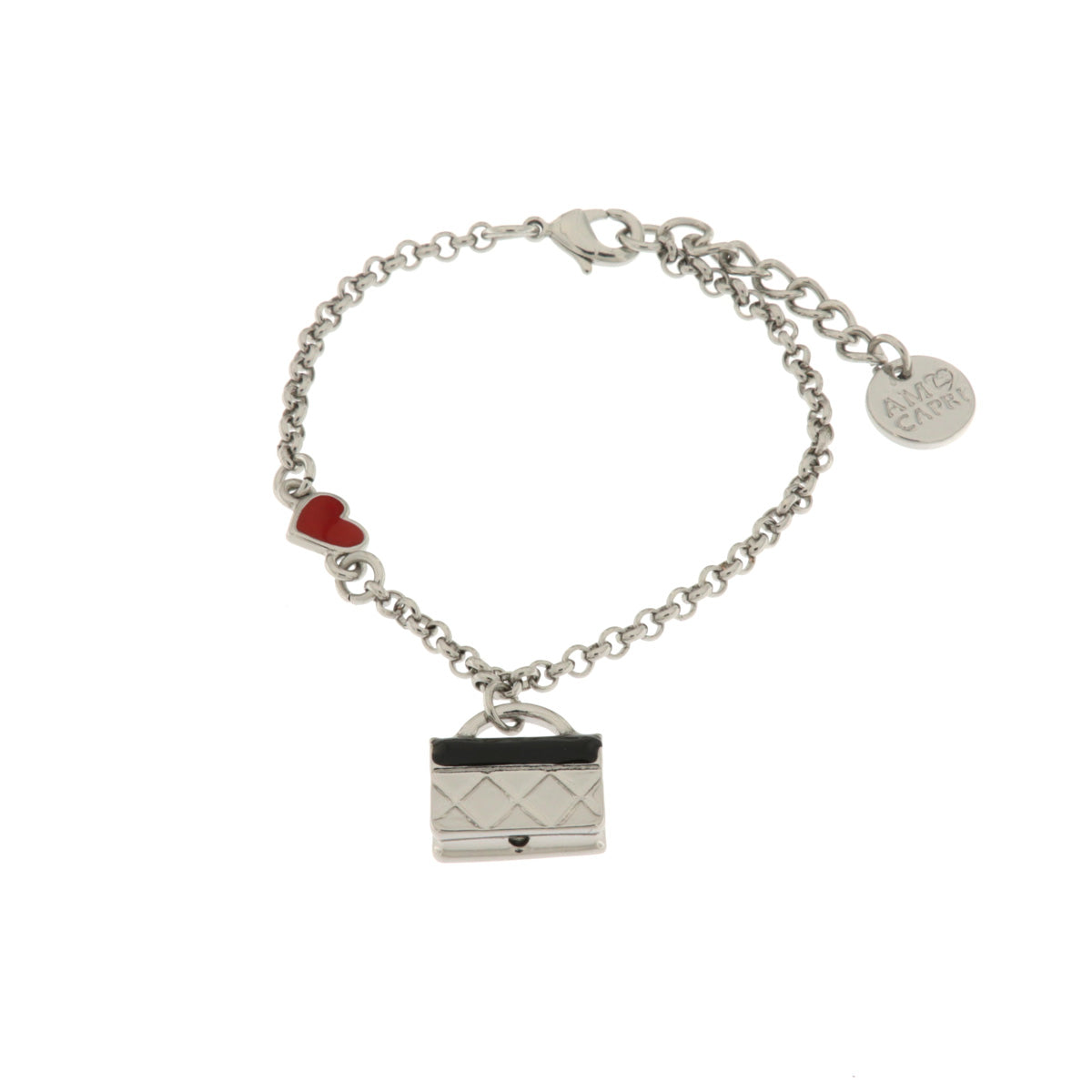 Bracciale in Metallo con borsa nera
