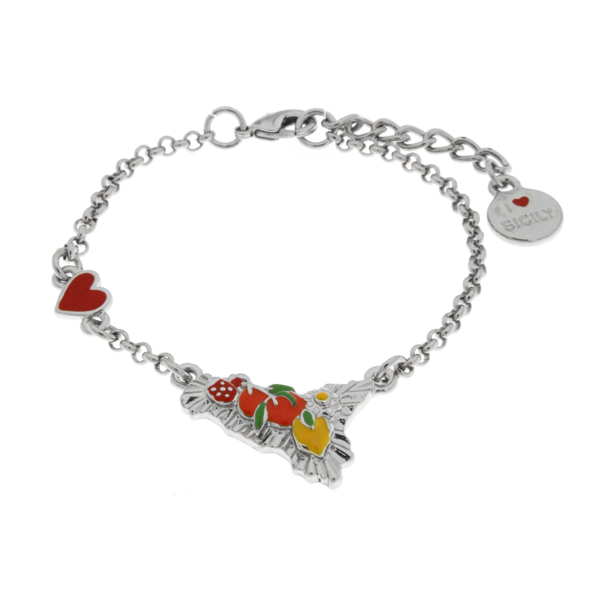 Metal bracelet with Sicily and lemons