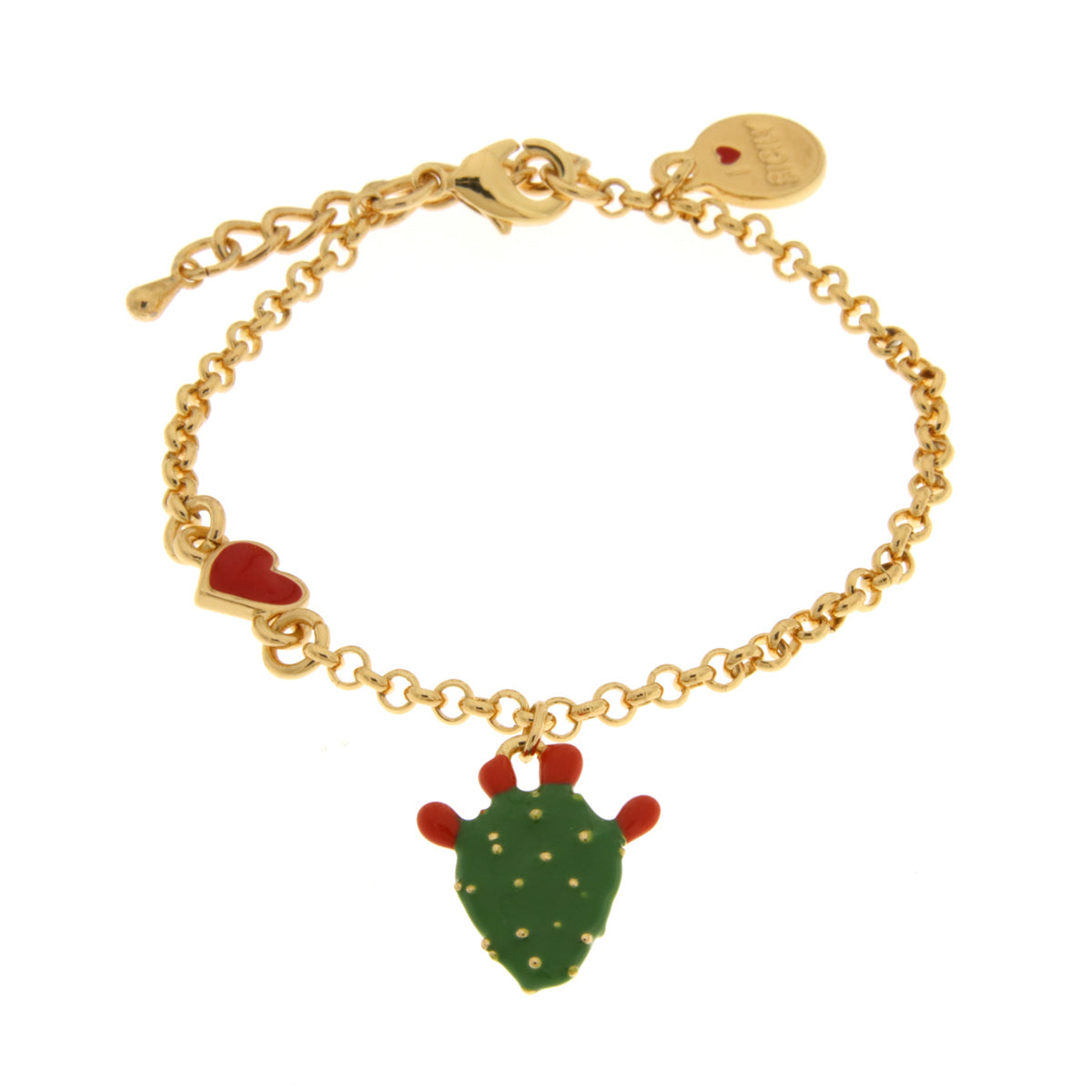 Metal bracelet with cactus