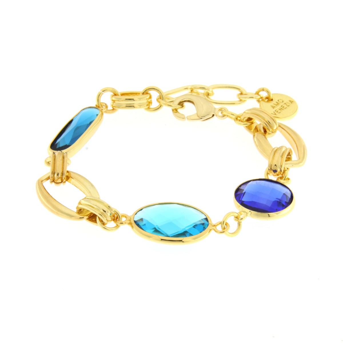 Bracciale in Metallo con cristalli blu