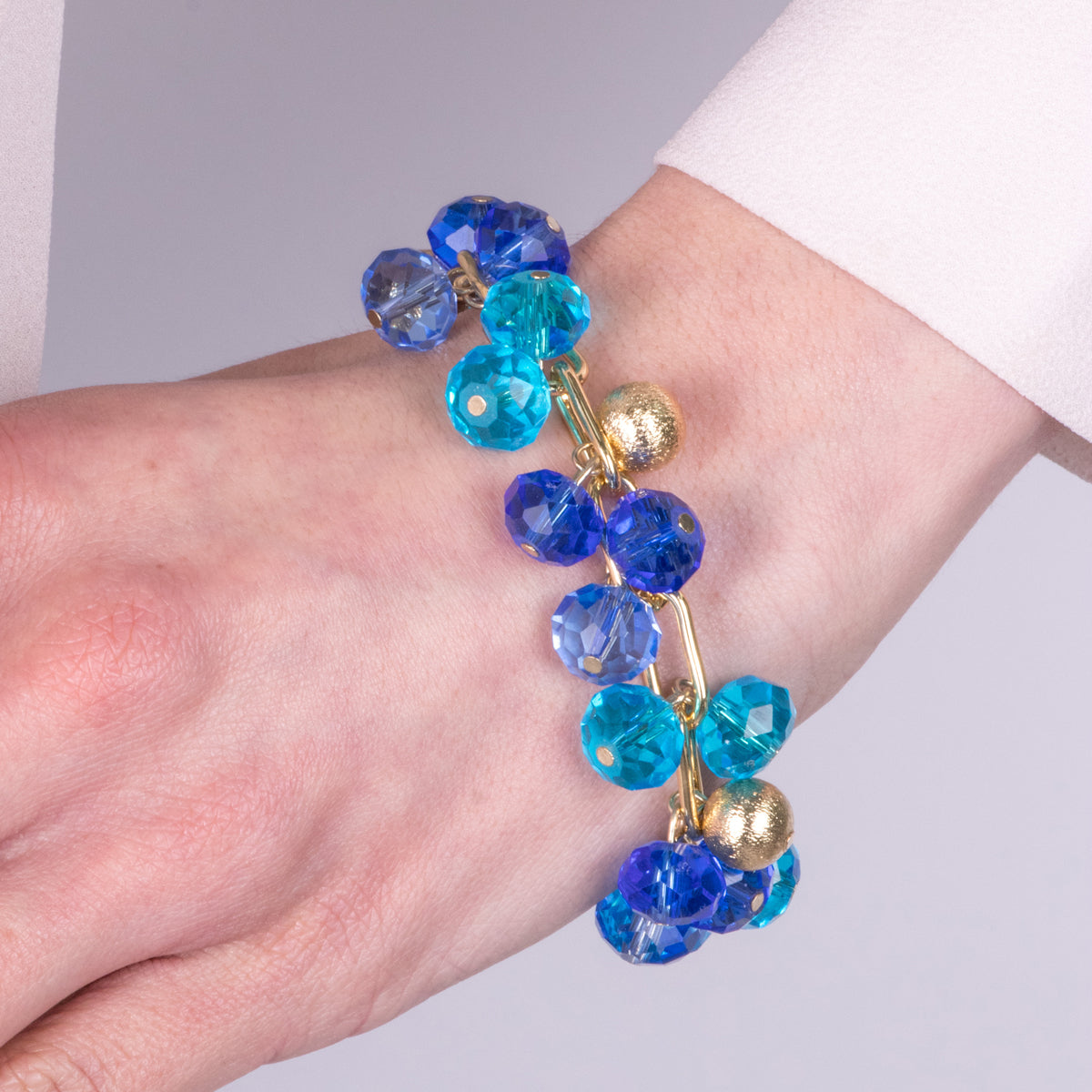 Bracciale in Metallo con cristalli blu