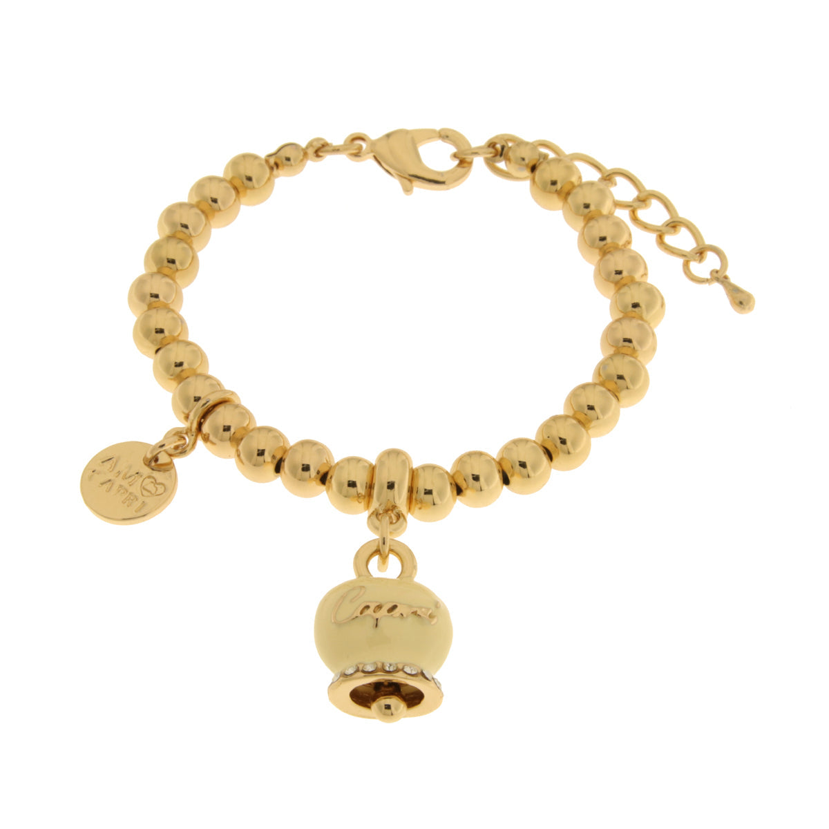 Metal bracelet with cream bell written Capri