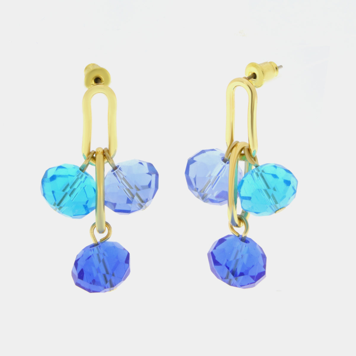 Orecchini in Metallo con cristalli blu
