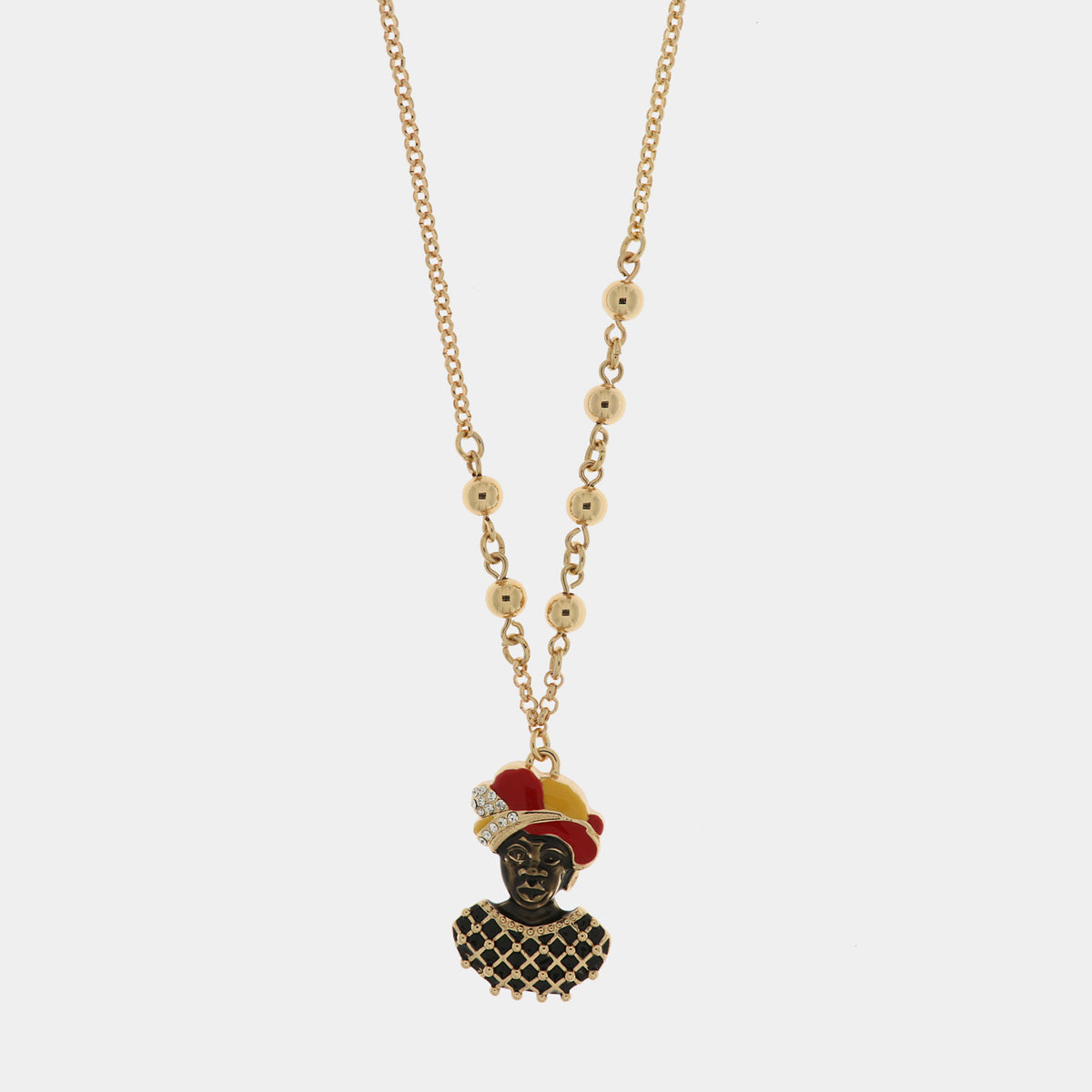 Collana in Metallo moretto di Venezia con zirconi