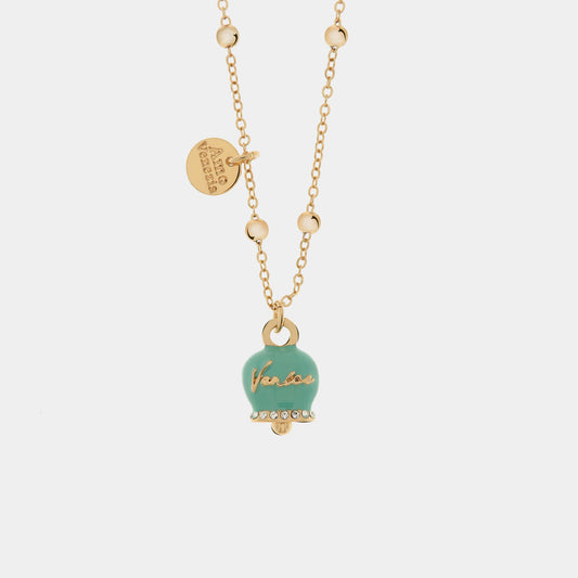 Collana in Metallo con campanella pendente verde