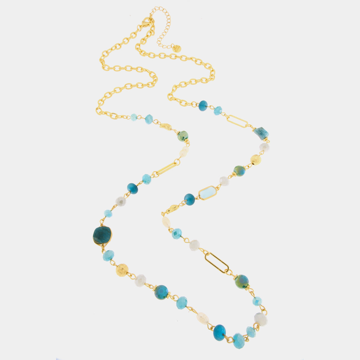 Collana in Metallo con cristalli verdi