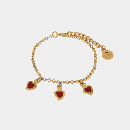 Bracciale in Metallo con cuori sacri pendenti