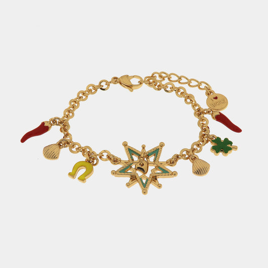 Bracciale in Metallo con simboli portafortuna