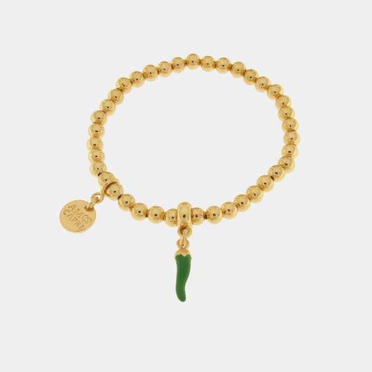 Bracciale in Metallo con cornetto verde