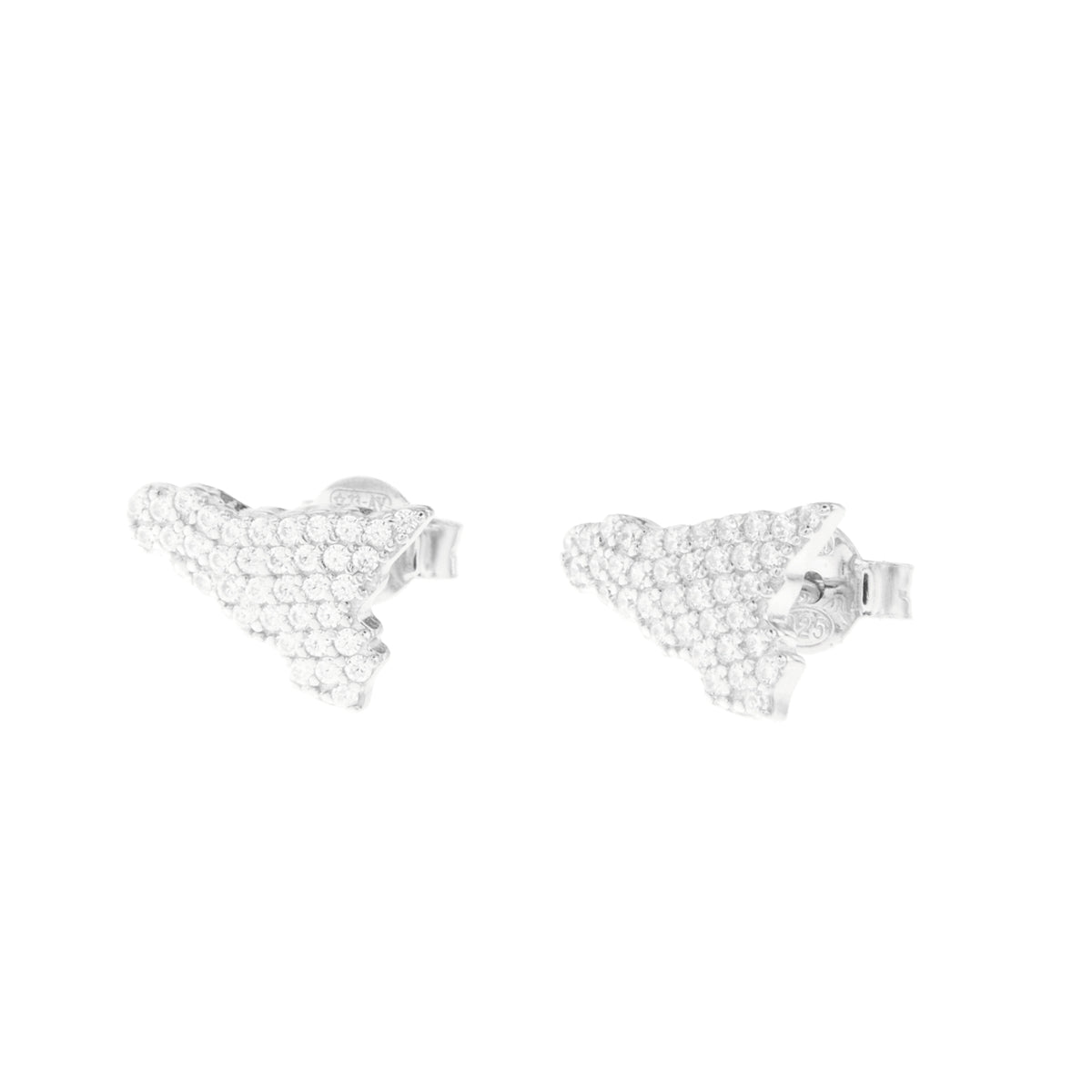 925 silver earrings in the shape of Sicily embellished with white zirconi