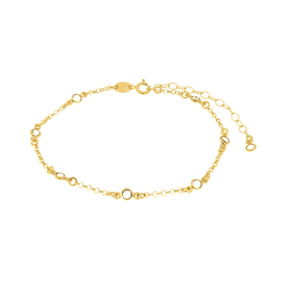 Anklet in arg 925 with white crystals