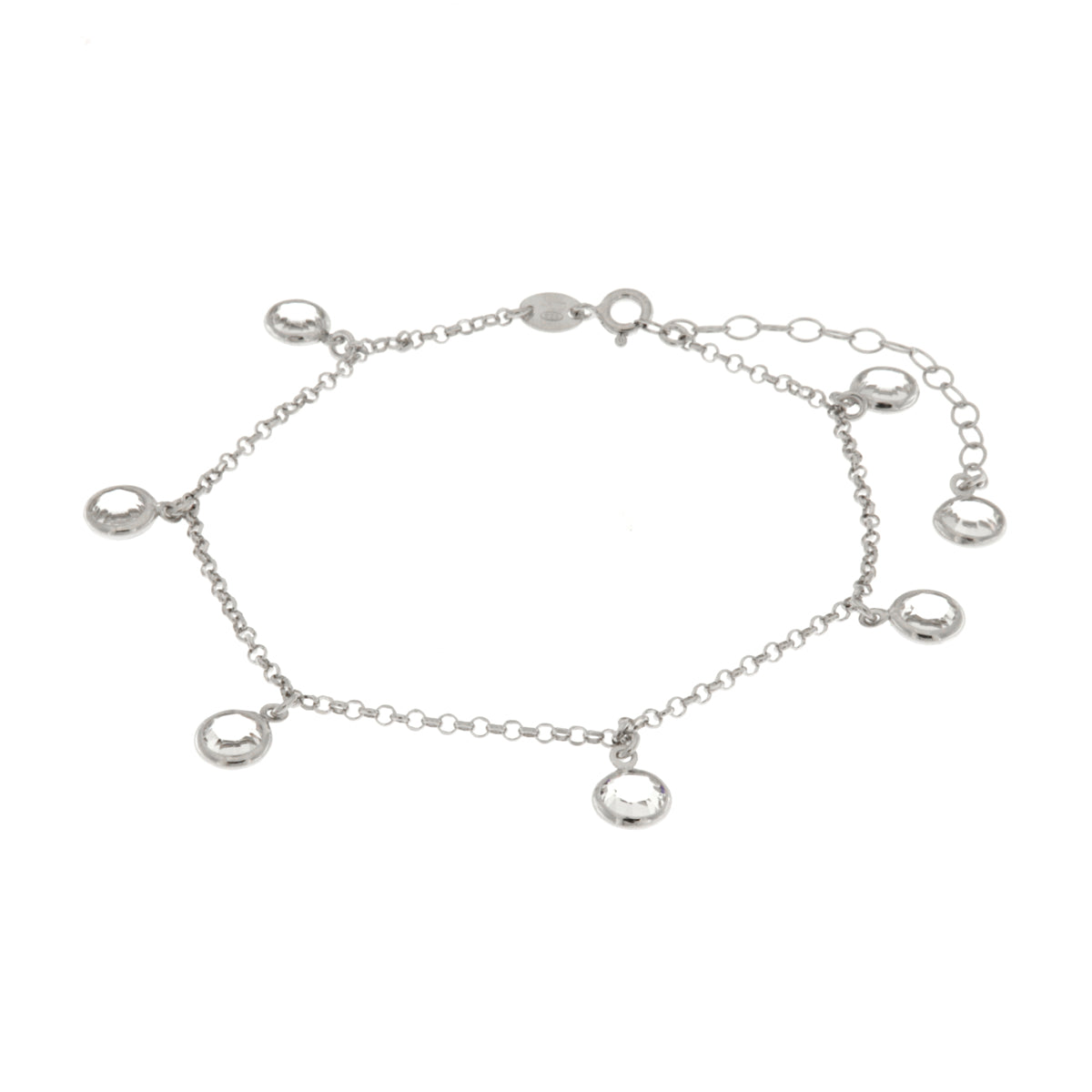 Anklet in arg 925 with white crystals